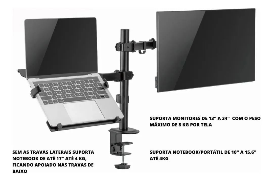 Suporte e Braços Articulados para Monitor - Foto 3