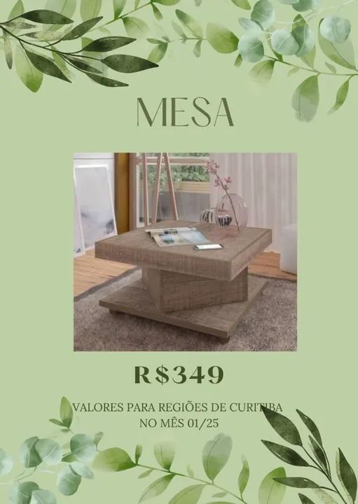 Promoção Mesa de Centro Amadeirado- 17/01/25 