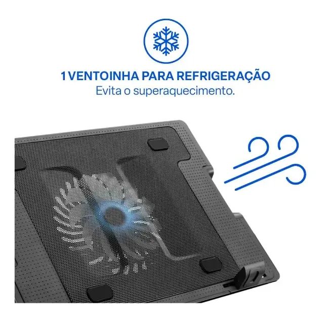 Base/cooler Para Notebook Ac166 Ventilador Multi - Foto 4