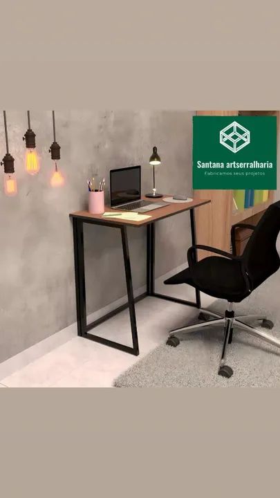 Mesa de Escritório Dobrável - Foto 4