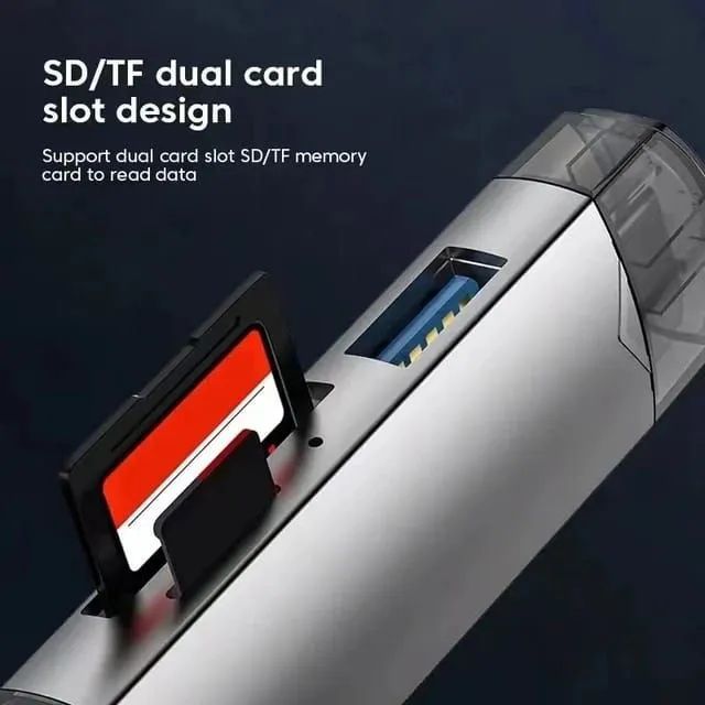 Leitor de Cartões 6 em 1 USB-C para Celular - Foto 5