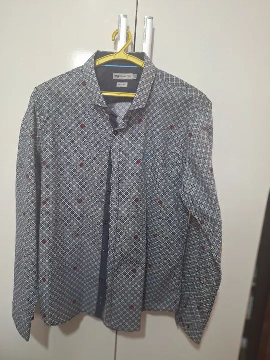Camisa social masculina manga comprida