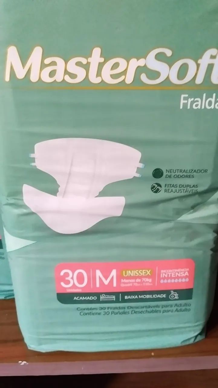 Fralda geriátrica Master Soft M com 30 unidades menor preço 