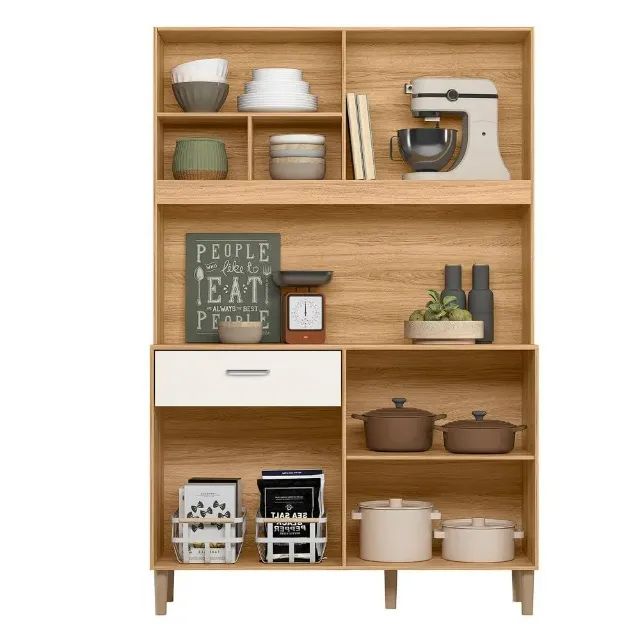 Armário organizador Combinação perfeita de cores Off White e amadeirado - Entrega Imediata - Foto 2