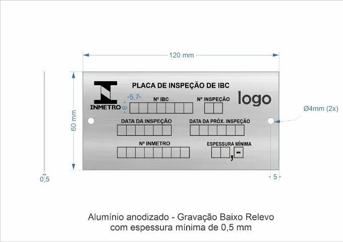 Placa Tambor Inmetro IBcs 