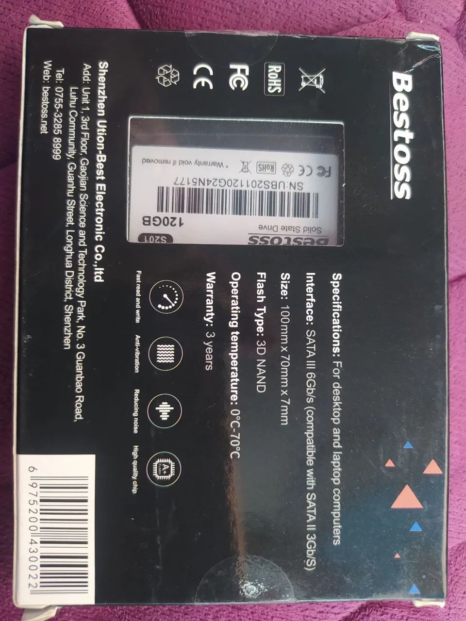 SSD 120GB Bestoss 3D NAND SATA III