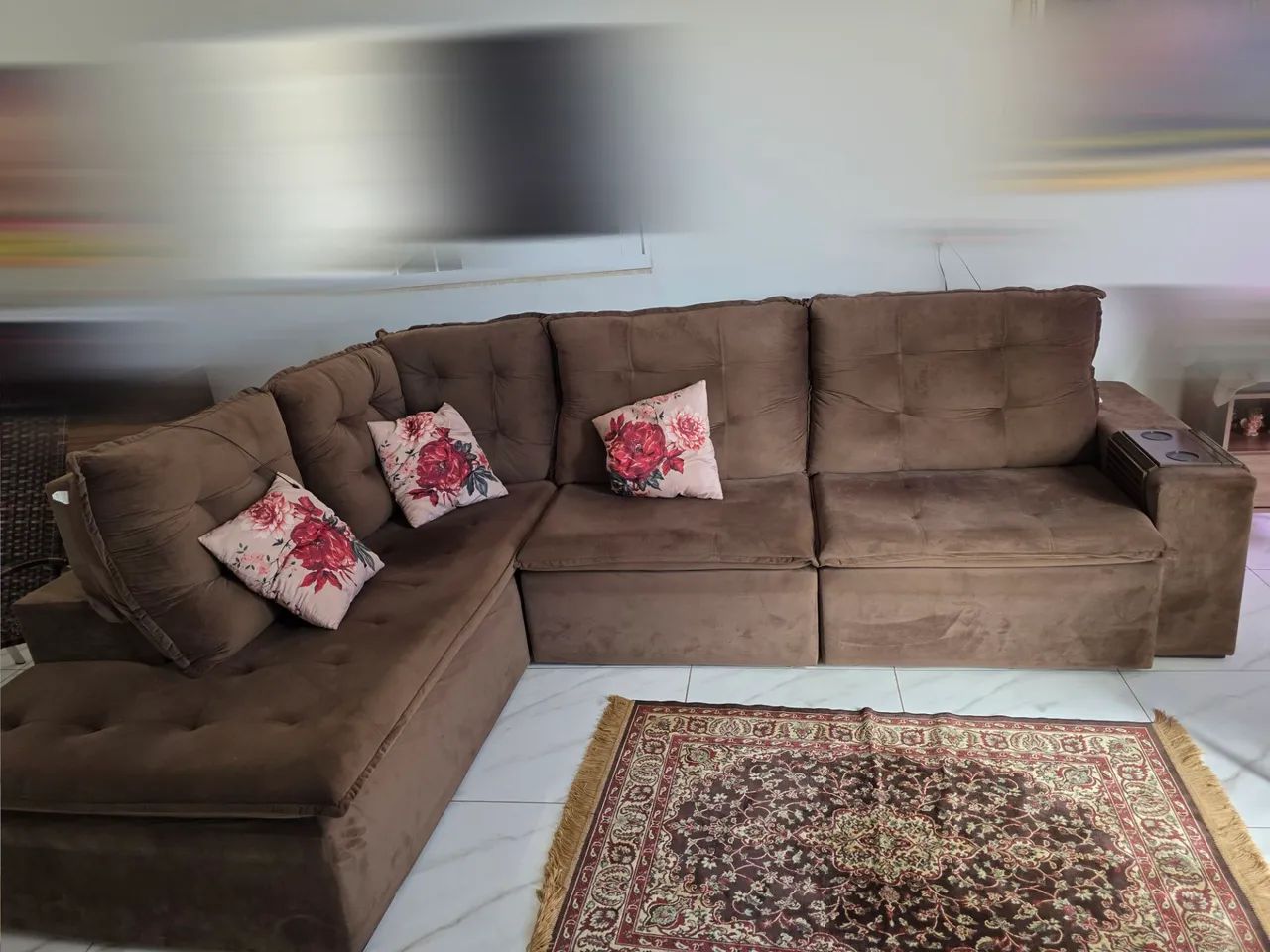 Sofá retrátil de Canto Luxo 5 lugares 