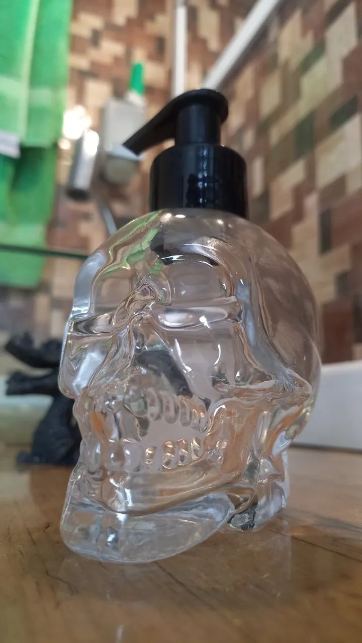 Saboneteira Skull Caveira Vidro Pesado (só O Frasco) - Foto 4