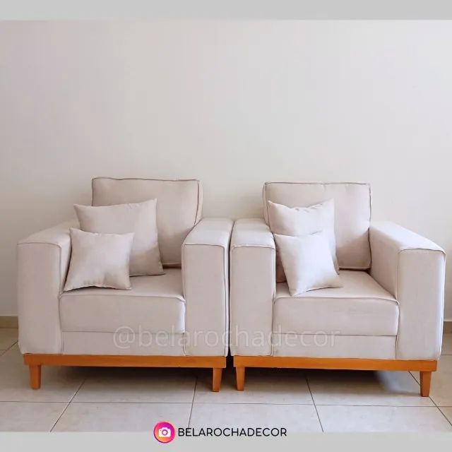 Poltrona Benny 80cm Linho Nova 
