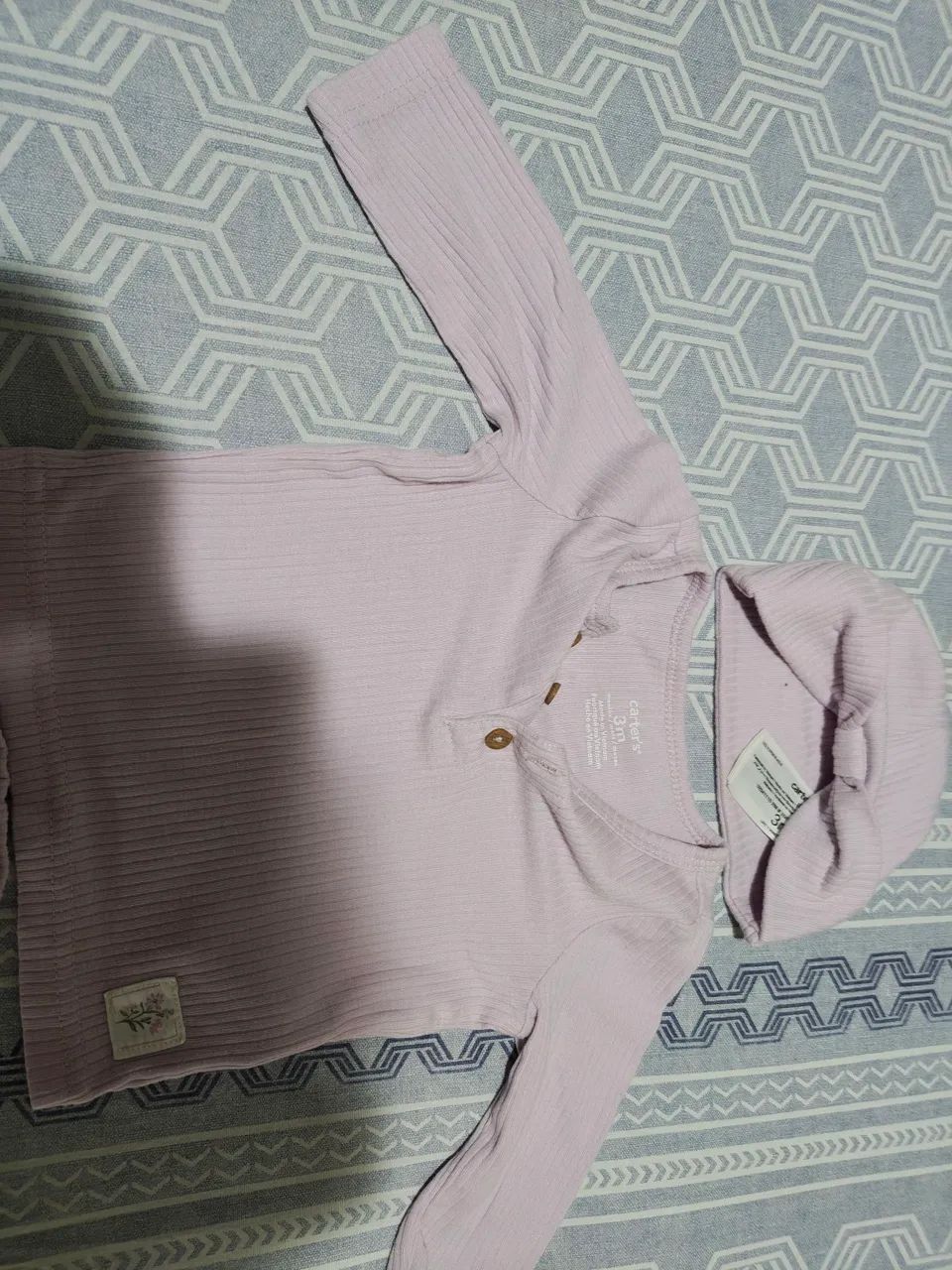 Conjunto Carters bebê lilás 3M - Foto 3