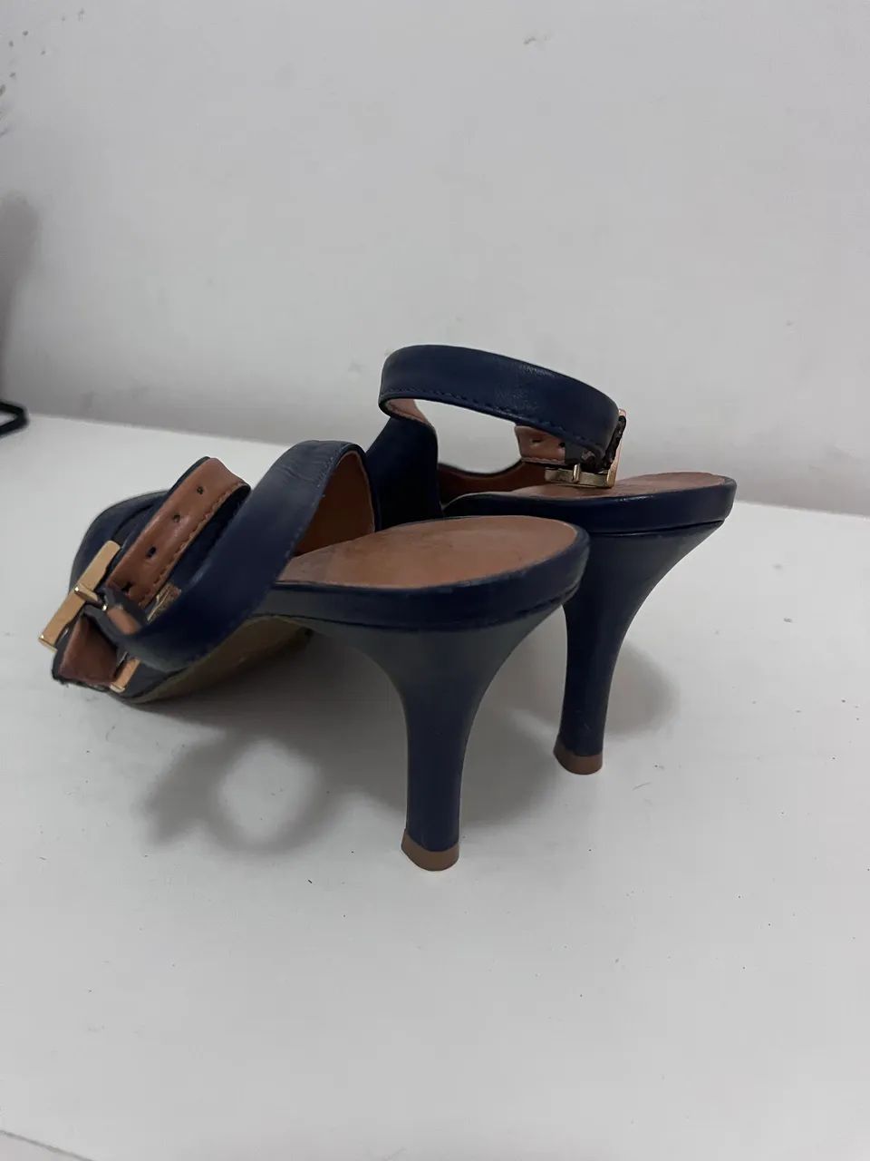 Peep toe luz da lua azul marinho 36 lindíssimo  - Foto 2