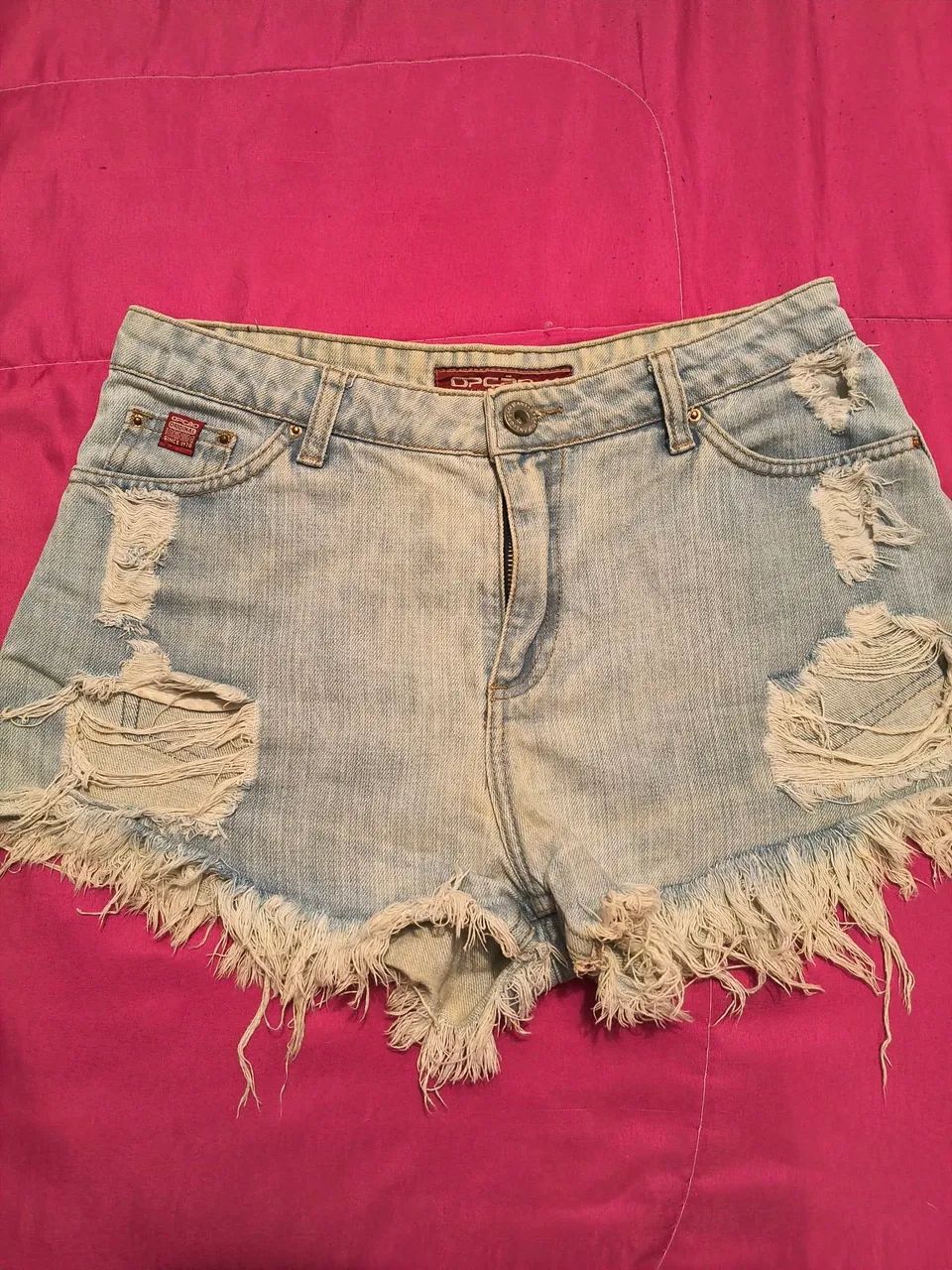 Short Jeans com Franjas Opção Tam 38