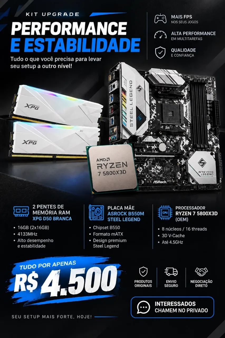 Kit Am4 (o melhor possivel) 5800x3d