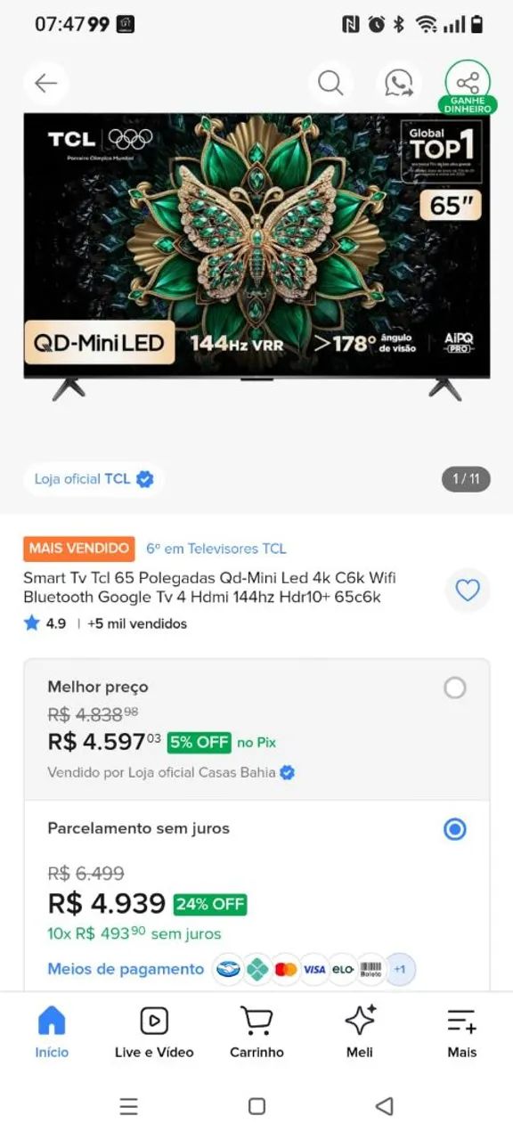 Televisão Smartv 4k 70" TCL - Foto 3
