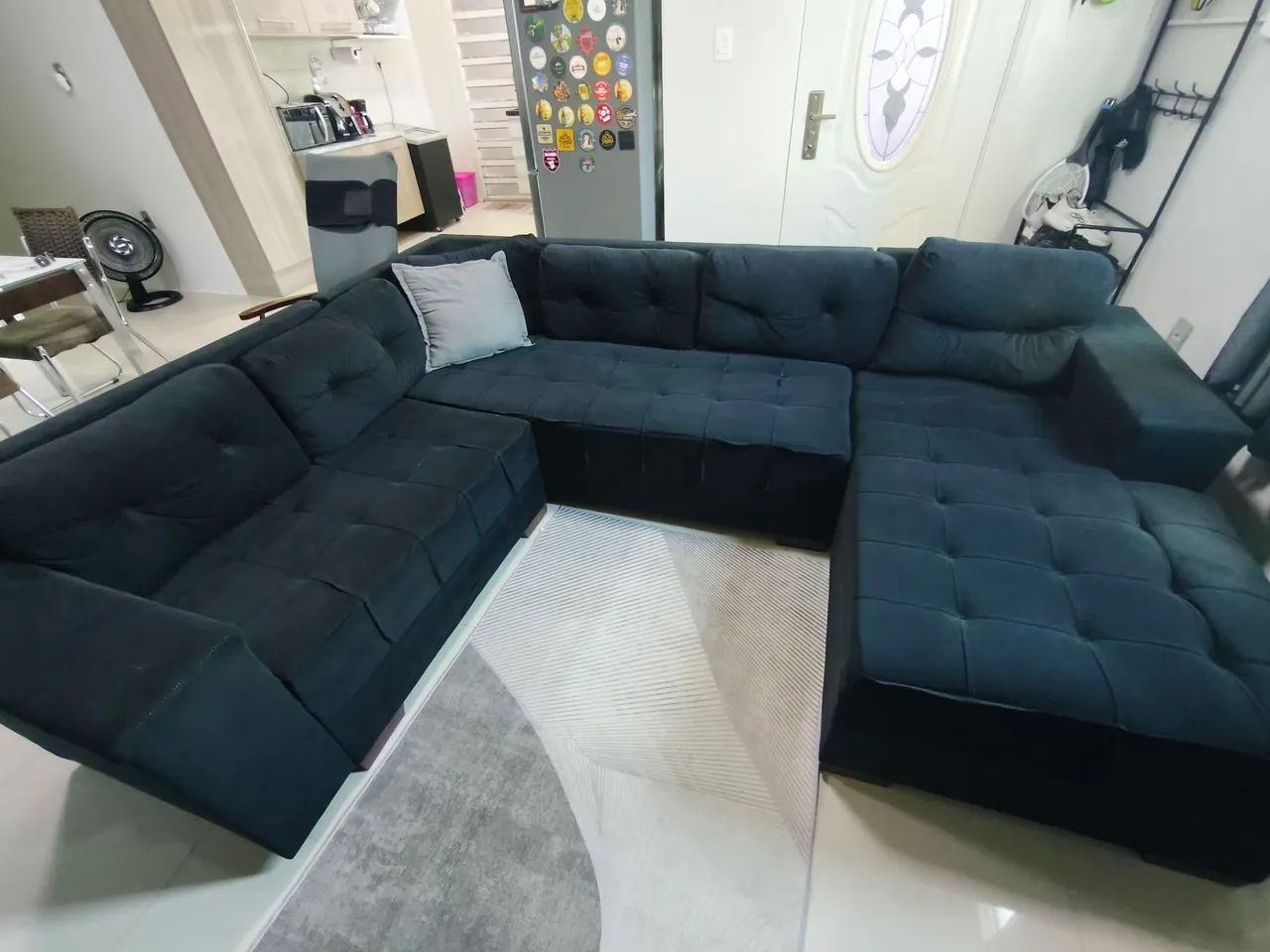 Sofá de canto com chaise 