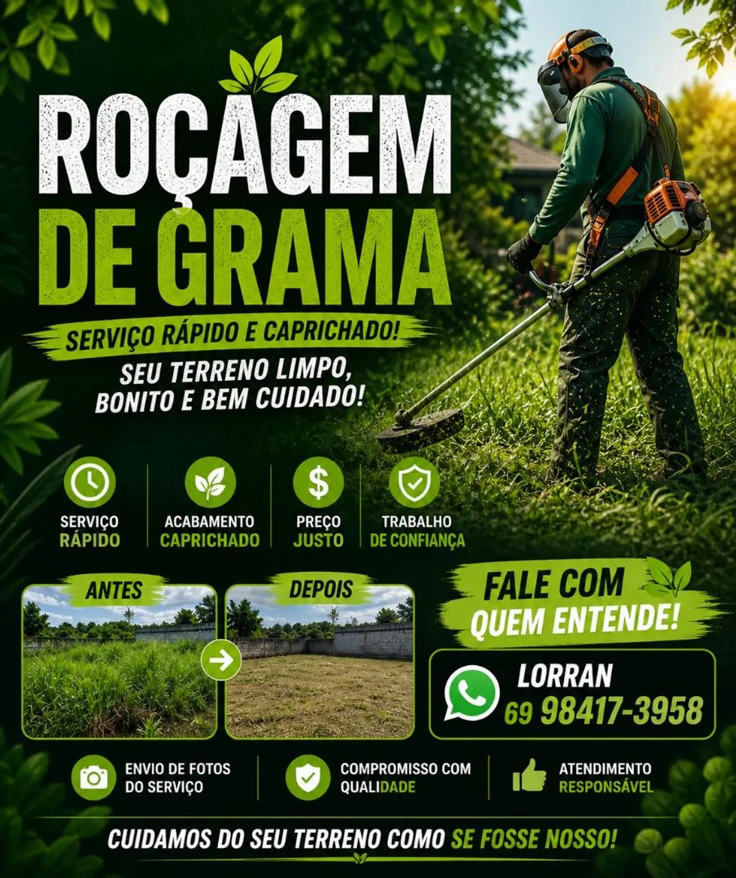 Roçagem de Terrenos, Lotes e Quintais | Vilhena