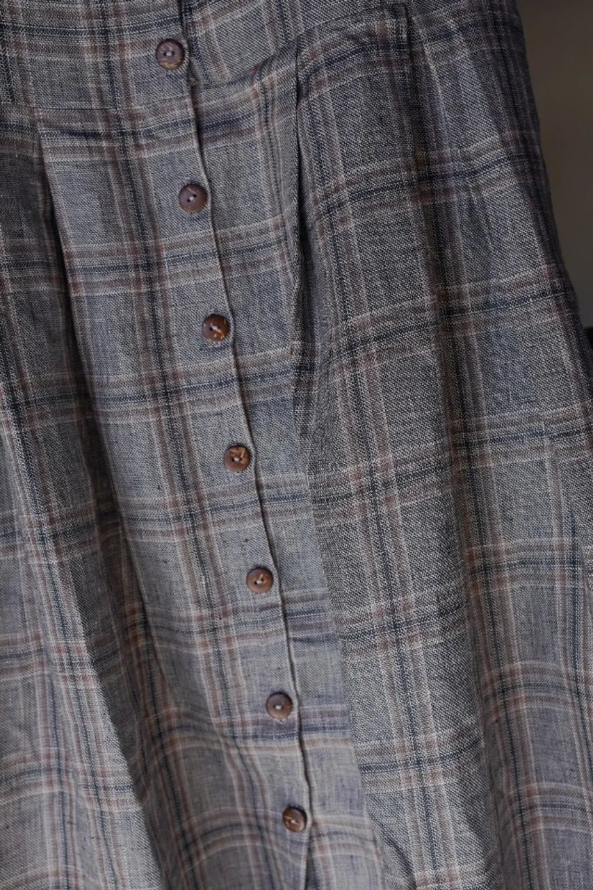 vestido chemise de linho puro xadrez +cinto de couro - Foto 3