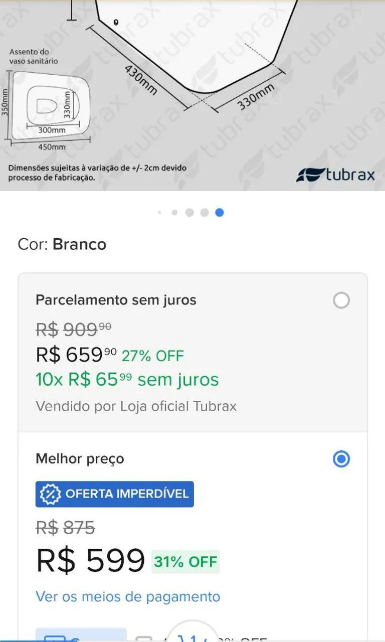 Vaso Sanitário Tubrax - Foto 3