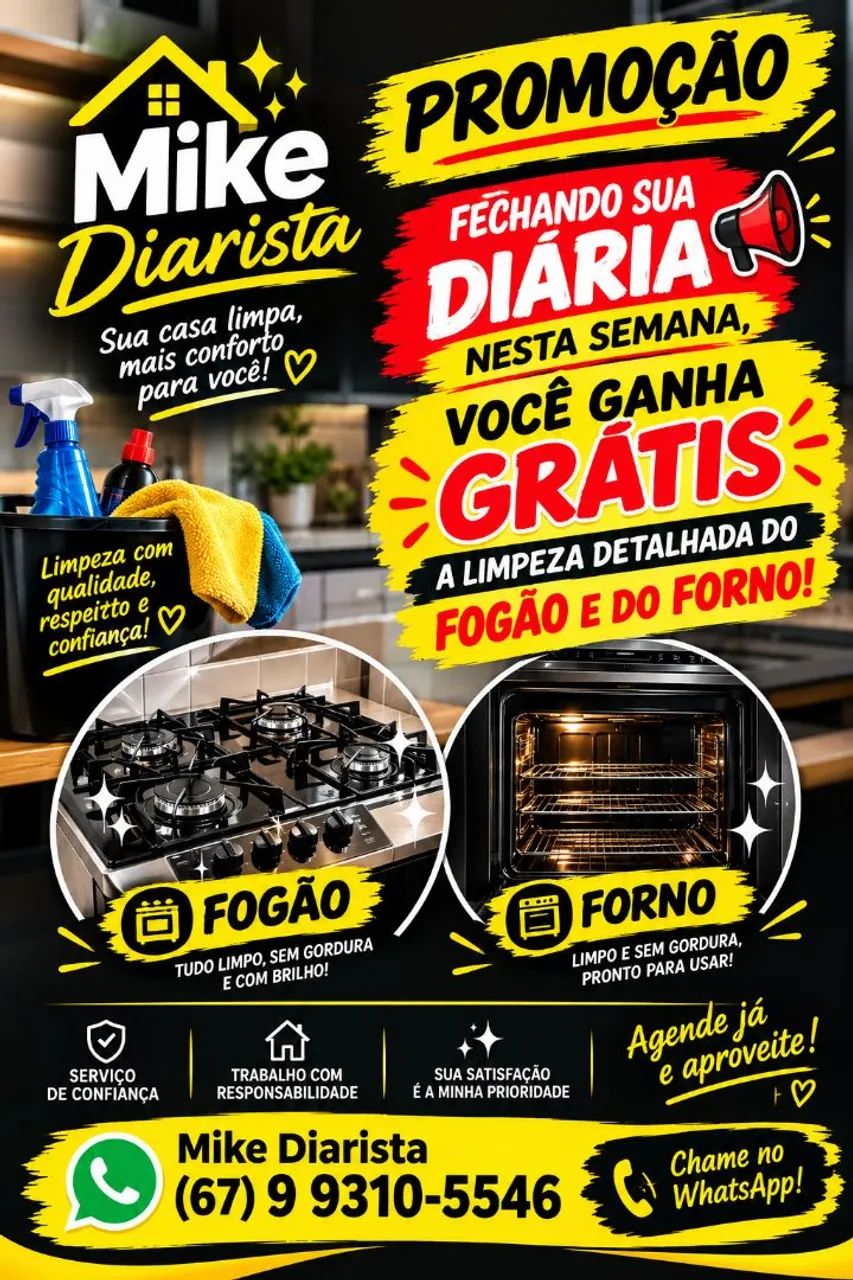 Promoção na Diária de Faxina