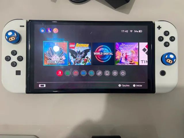 Nintendo Switch OLED Branco Desbloqueado + SD 128GB + Case - Foto 2