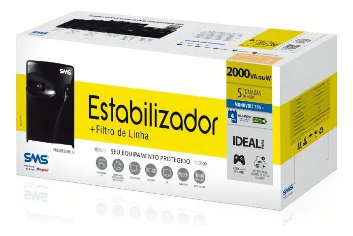 Estabilizador SMS Progressive III 2000VA Mono115 Laser 16217 - Foto 5