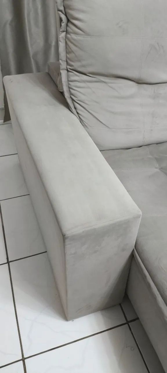 Sofá Retrátil e Reclinável Cinza - Amplo, Confortável e Elegante<br> - Foto 2