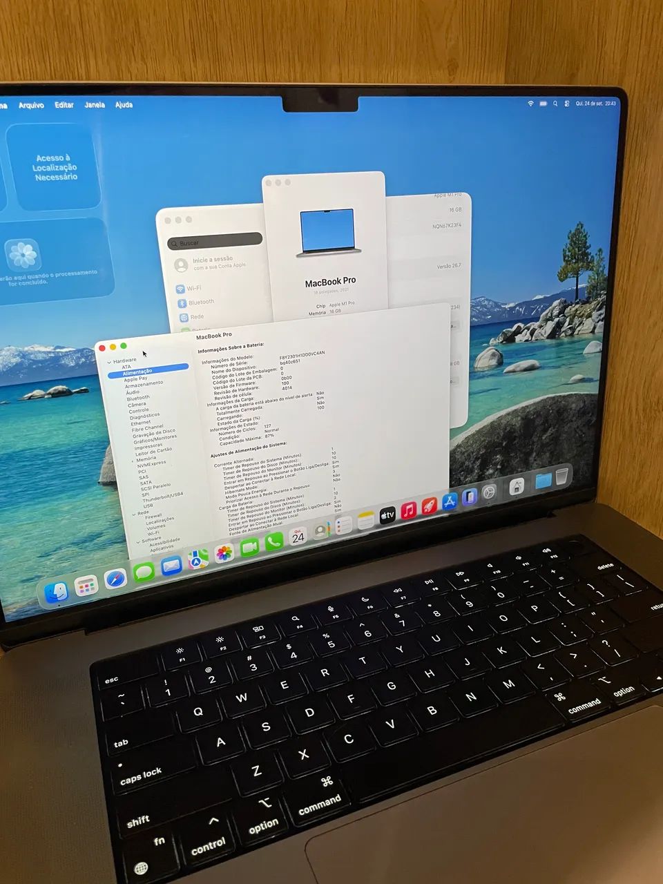 MacBook Pro M1 Pro 16 pol (130 ciclos)