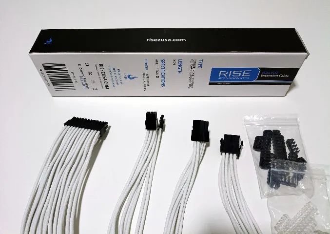 Cabo Extensor de Fonte Sleeved Rise Mode, 4 em 1 Branco - Foto 2