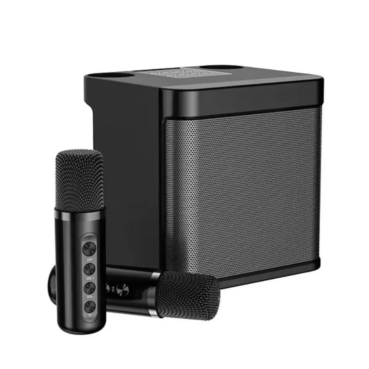 Caixa de som karaokê com 2 microfones  - Foto 2