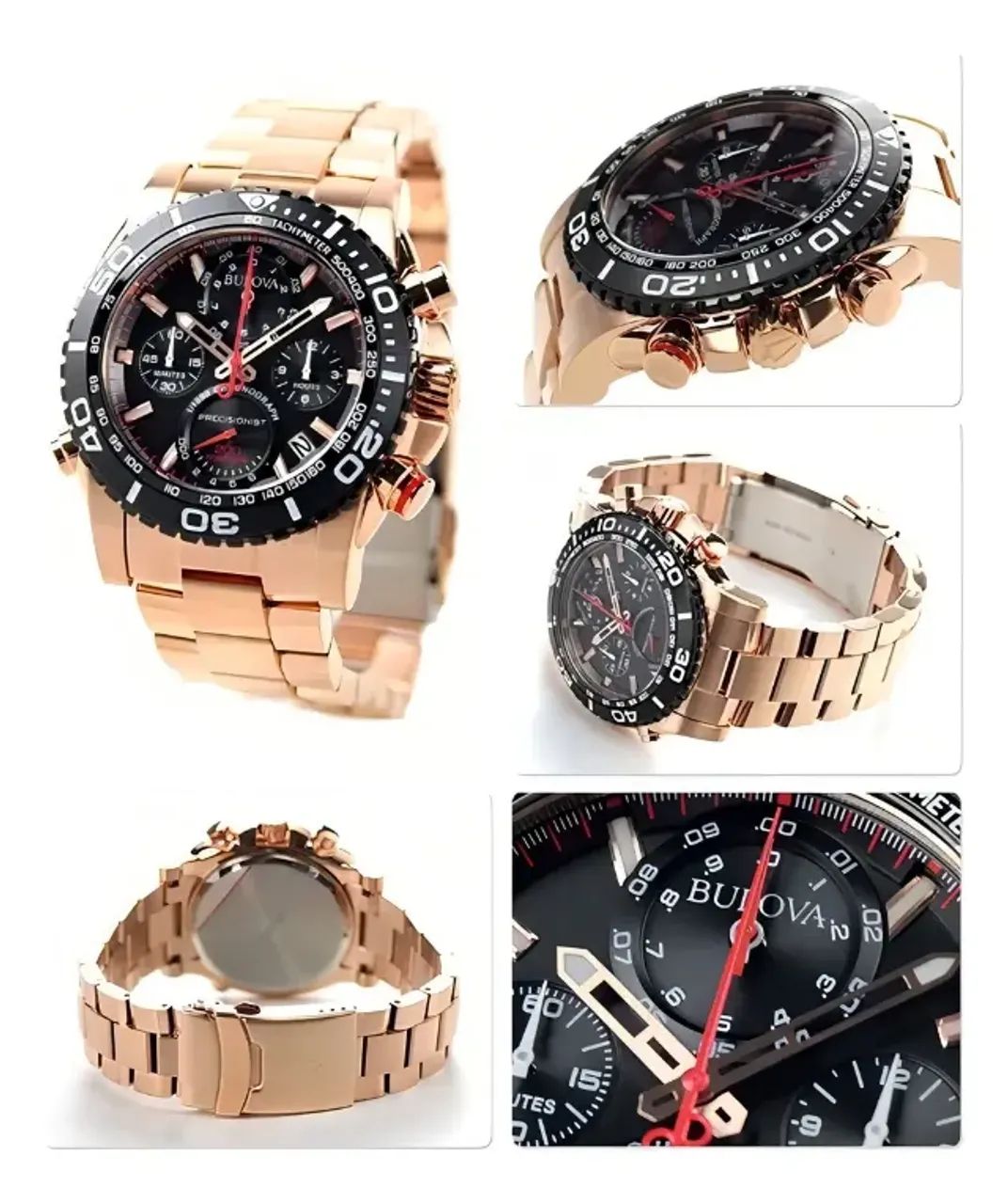 Relógio Bulova Precisionist Chronograph 98B213 Rose Gold - Foto 2