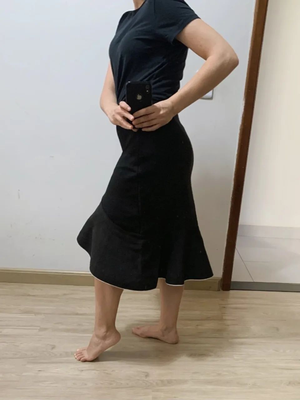 saia le lis blanc preta babados - Foto 3