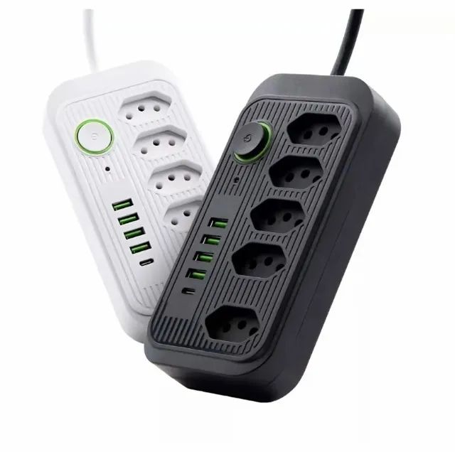 Régua Tomada 5 Tomadas 10A e 5 USB 