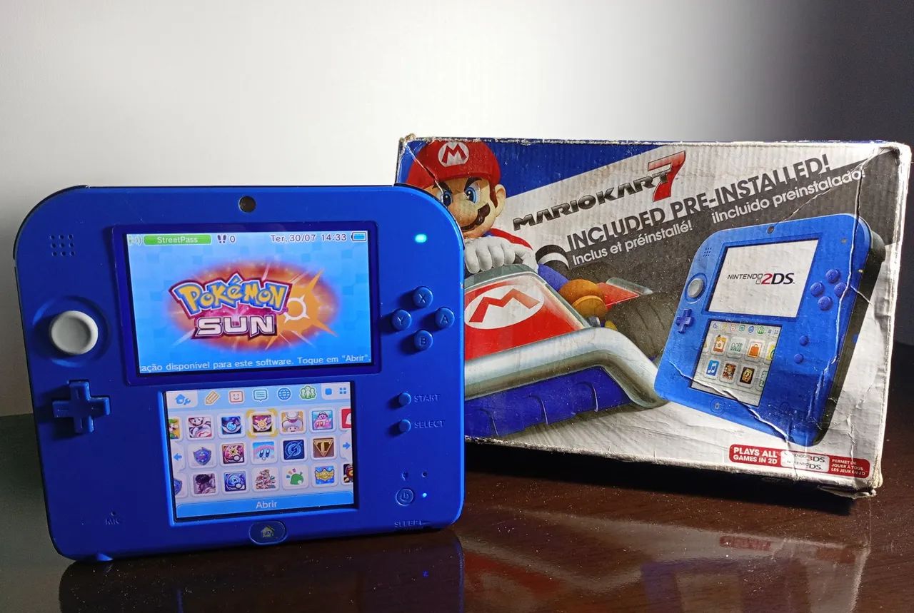 Nintendo 2DS Azul Desbloqueado com Jogos - Consoles de Vídeo Game Nintendo 2DS Azul Desbloqueado com Jogos - Consoles de Vídeo Game