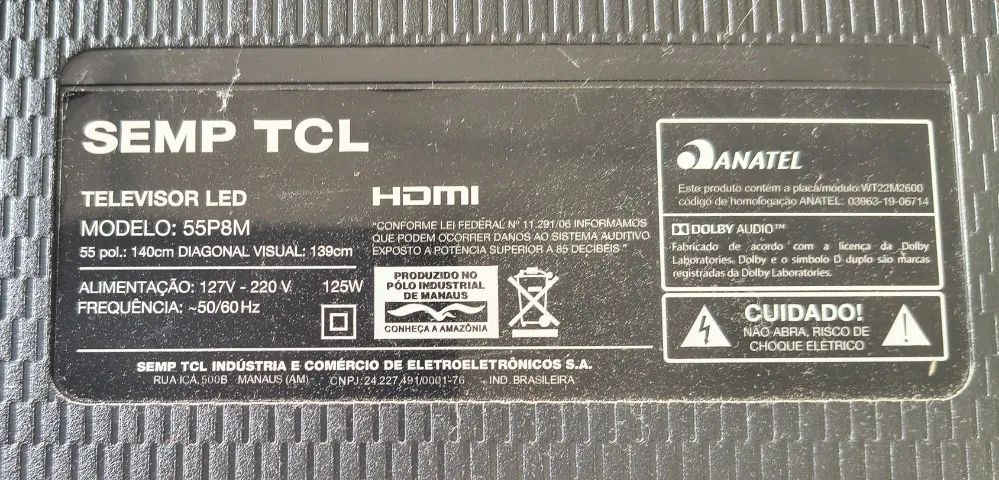 TV TCL 55 polegadas com defeito na TELA - Foto 2