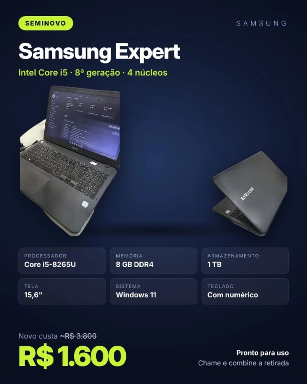 Notebook Samsung Expert, preto/grafite