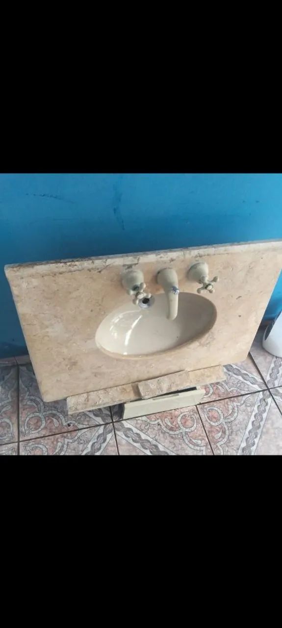 No precinho, pia de mármore para banheiro, abaixo do preço.Corra e aproveite 80c por 55 la - Foto 4