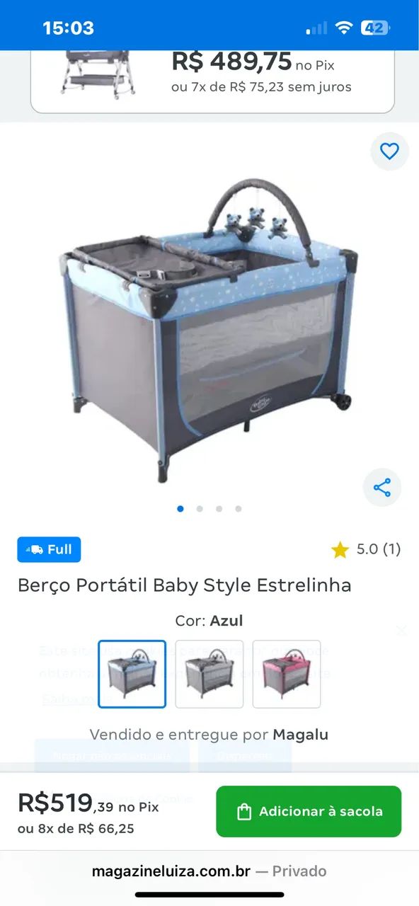 Berço portátil baby style