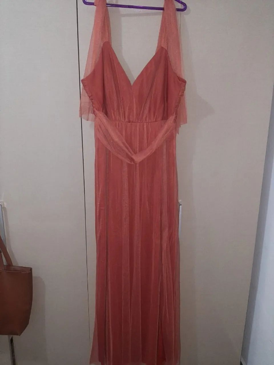 Vestido Longo Plus Size Terracota