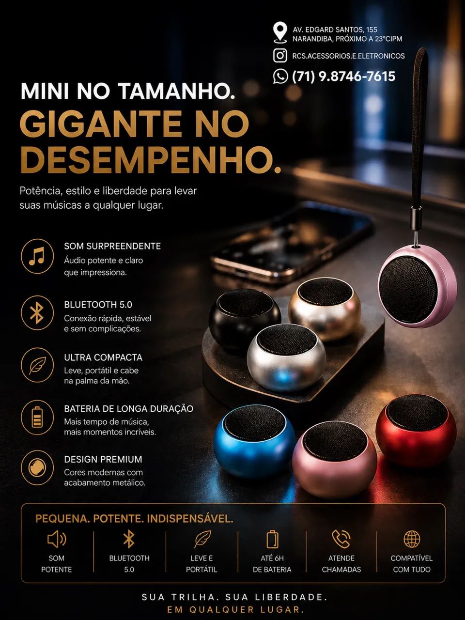 Mini caixa de som 3w