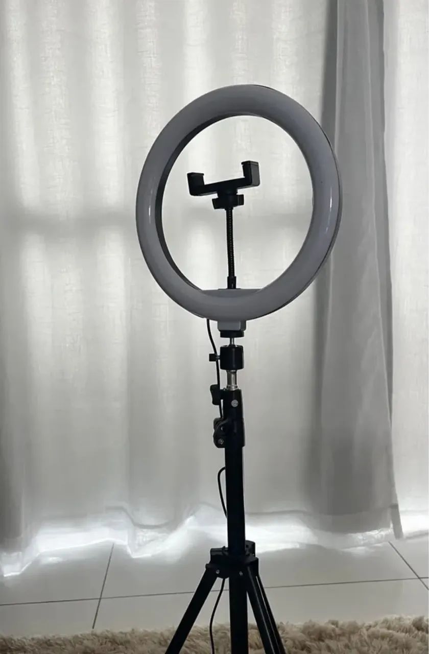 Ring Light LED Profissional LT-6010 com Tripé 2,10m + Suporte Celular? - Foto 4