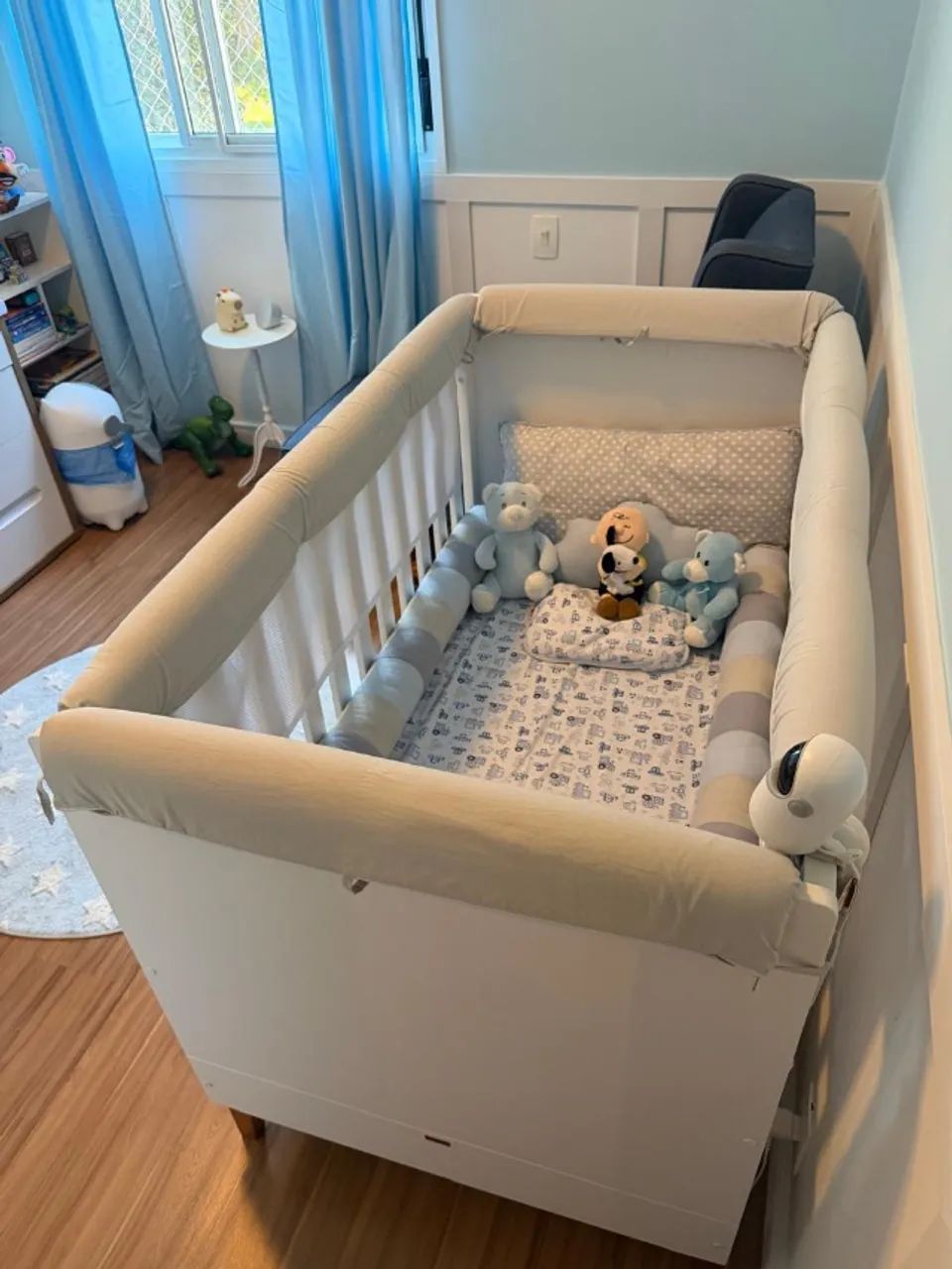 Berço Nordic Puppi Mobile + Colchão Ortobom + Proteções - Excelente Estado - Foto 4