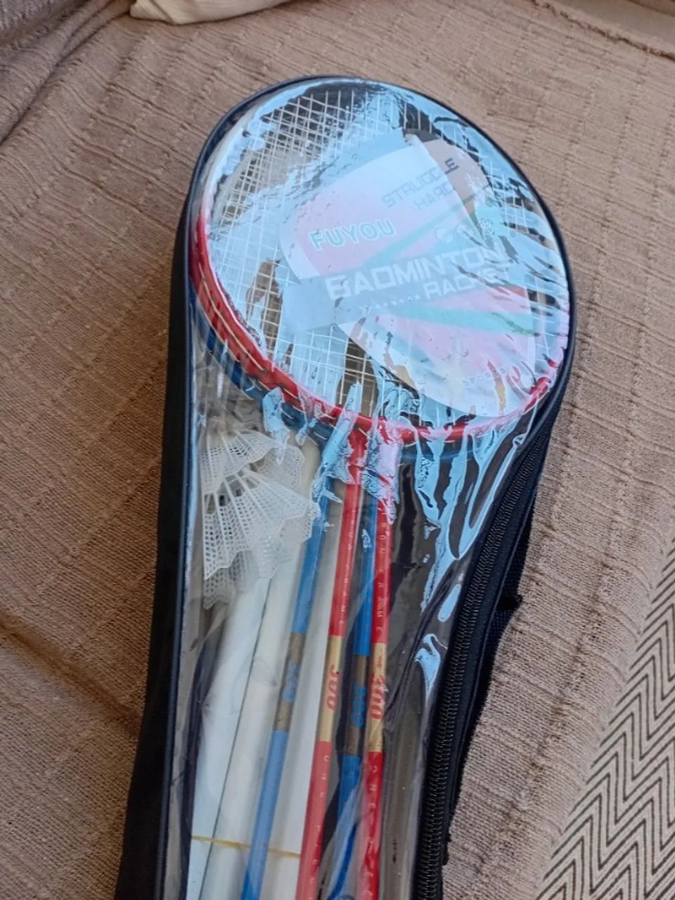KIT BADMINTON PRO NOVO 4 RAQUETES 2 PETECAS REDE