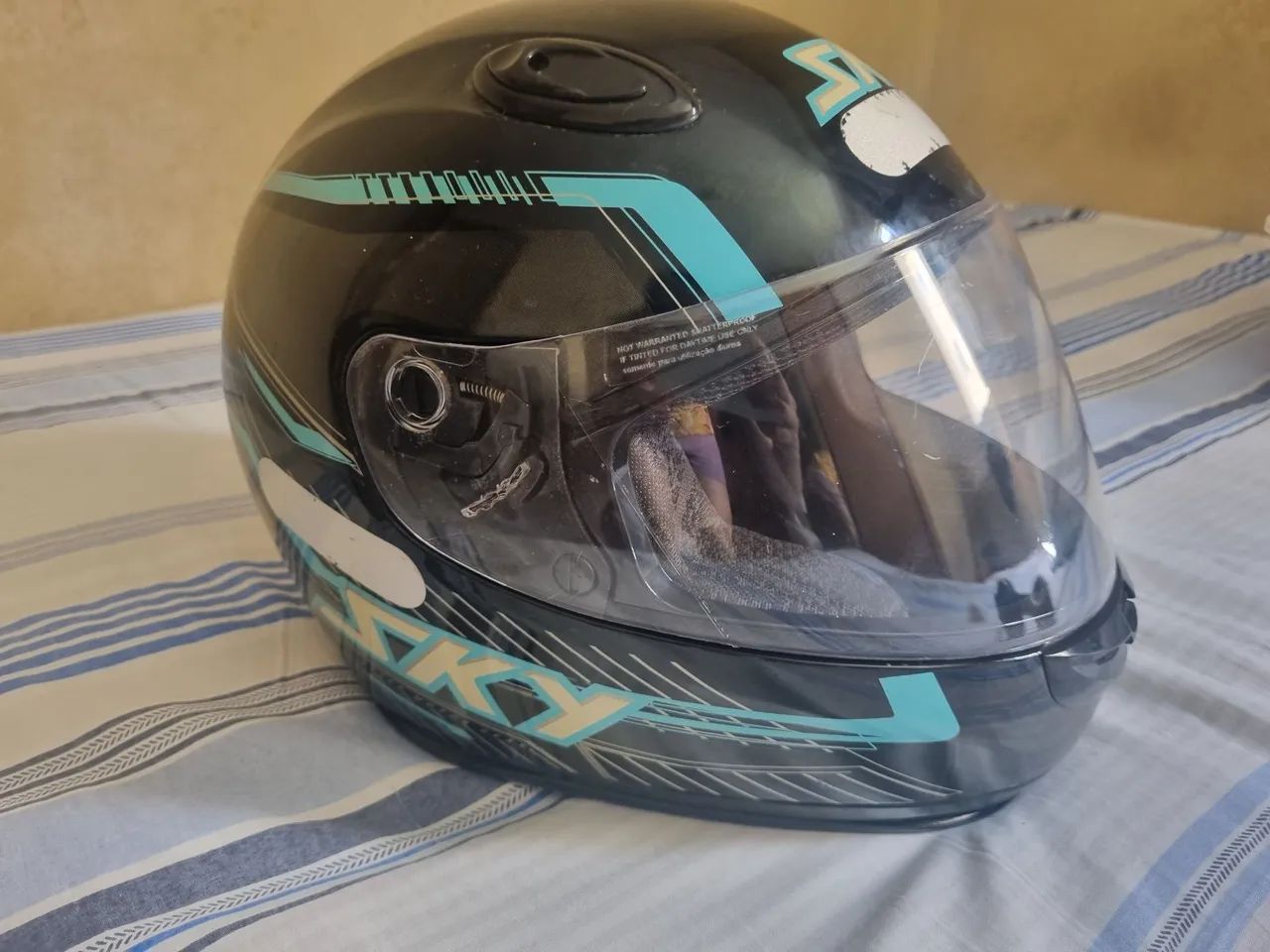 Capacete Sky gamma azul/preto - Foto 2