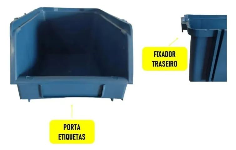 Gaveteiro Bin Caixa N8 Organizadora Estante Parafusos Azul - Foto 3