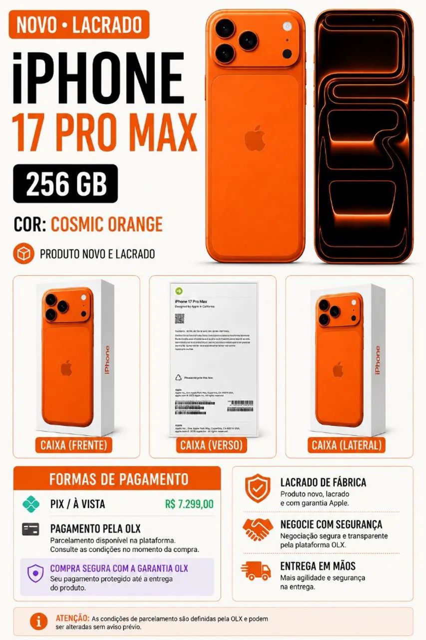 iPhone 17 Pro Max 256 GB - Cosmic Orange
