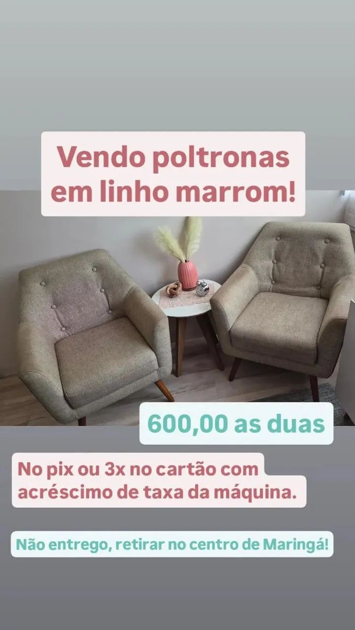 Poltronas em linho marrom 