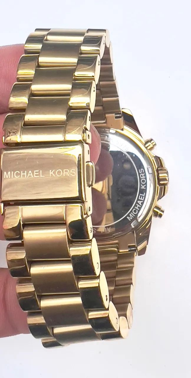 Relógio MK Feminino Dourado e Azul  - Foto 4