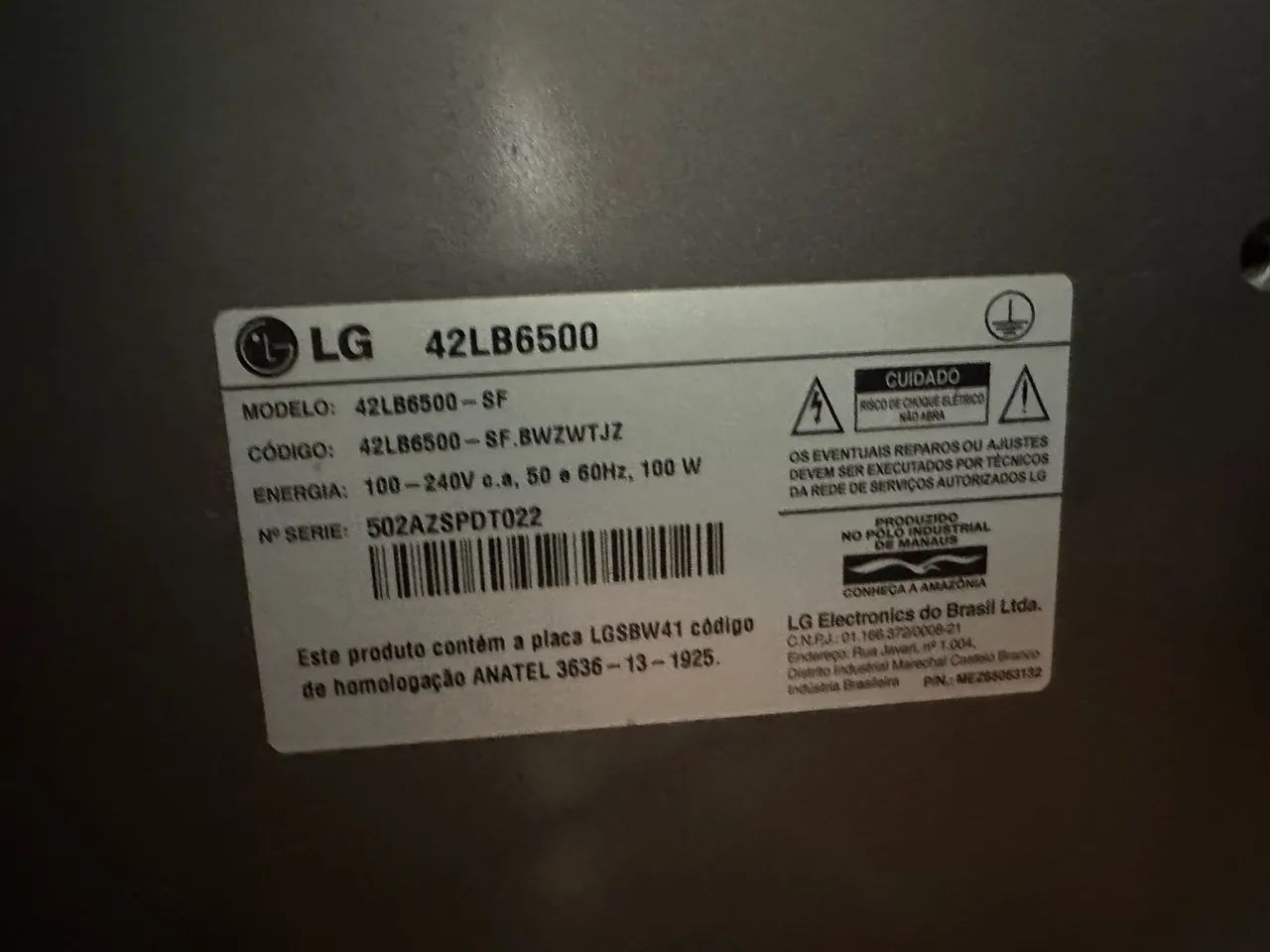 Tv LG 42 polegadas com defeito - Foto 3