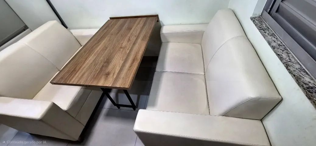 Conjunto de sofás e mesa retrátil  - Foto 3