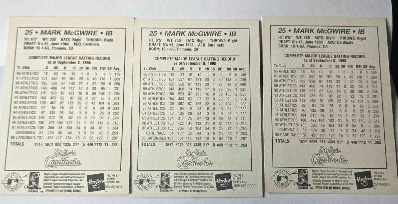 bonecos beisebol mark mcgwire cardinalscom cards - Foto 4